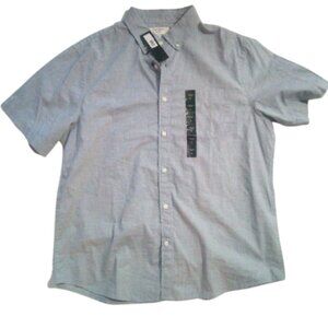 Banana Republic Men's 100% Organic Cotton Blue Camp Leisure shirt Size L Slim
